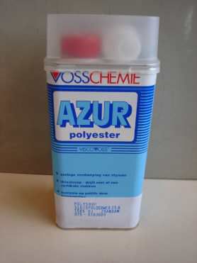 Polyester resin Azur, 1 kg package incl. Hardener MEKP