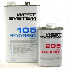 West System Epoxy resin 105  Hardener 205, set 600 grams